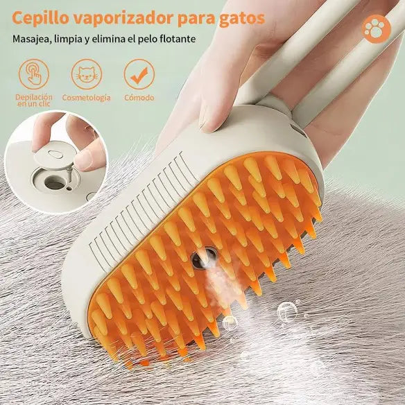 WellPets™ Cepillo de Vapor 3 en 1 Para mascotas
